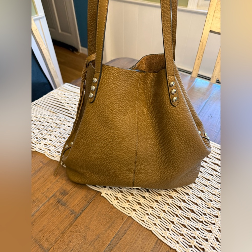 Rebecca Minkoff Studded Brown Pebbled Hobo Shoulder Bag. Excellent Condition.